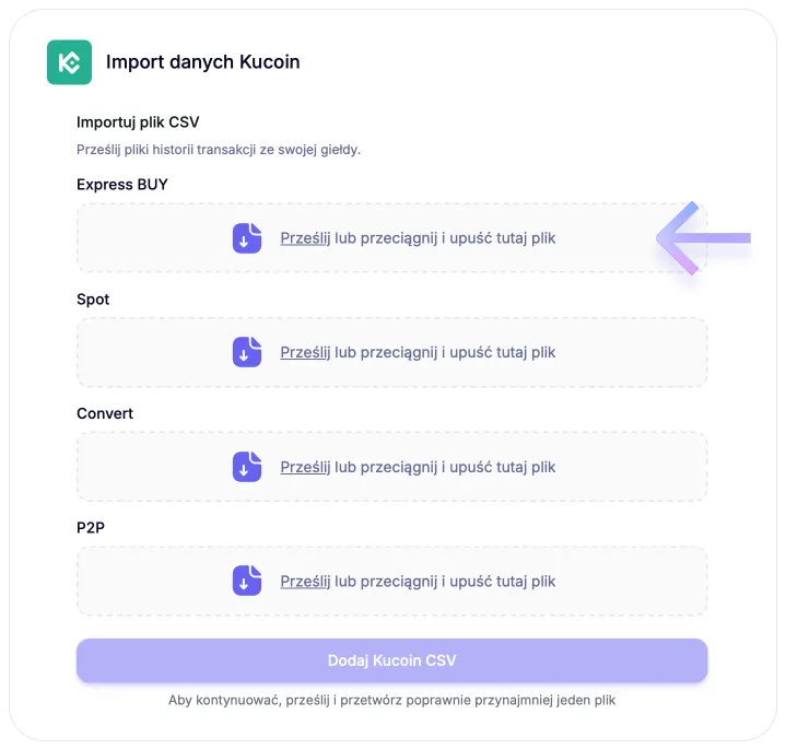Instrukcja pobrania pliku CSV z Kucoin