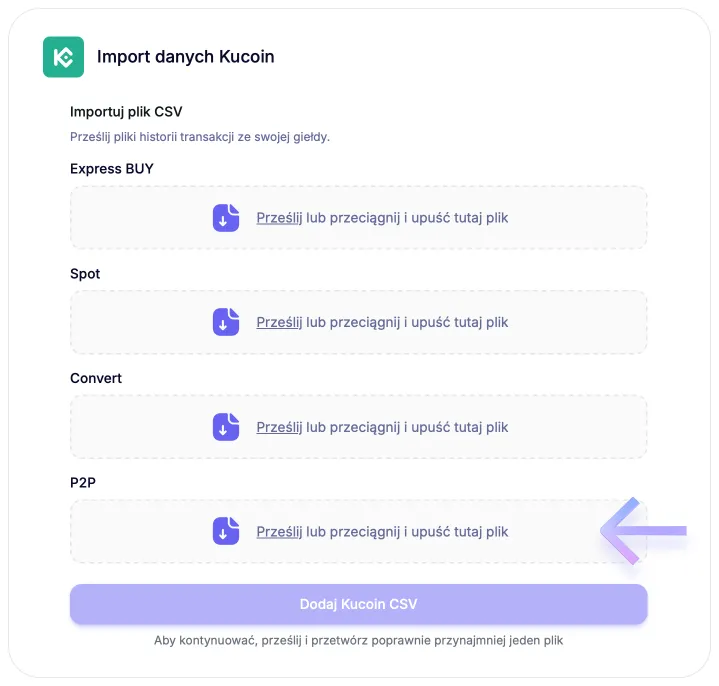 Instrukcja pobrania pliku CSV z Kucoin