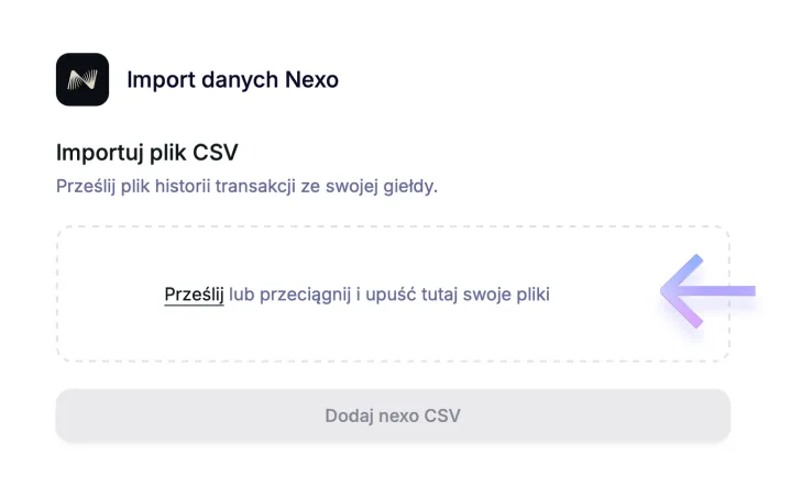 Instrukcja pobrania pliku CSV z Nexo