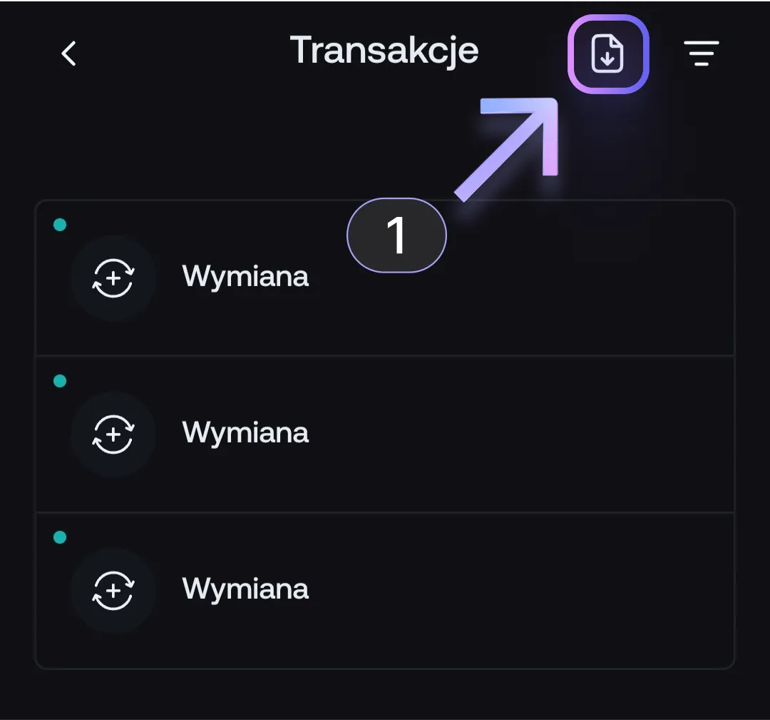 Instrukcja pobrania pliku CSV z aplikacji mobilnej Nexo